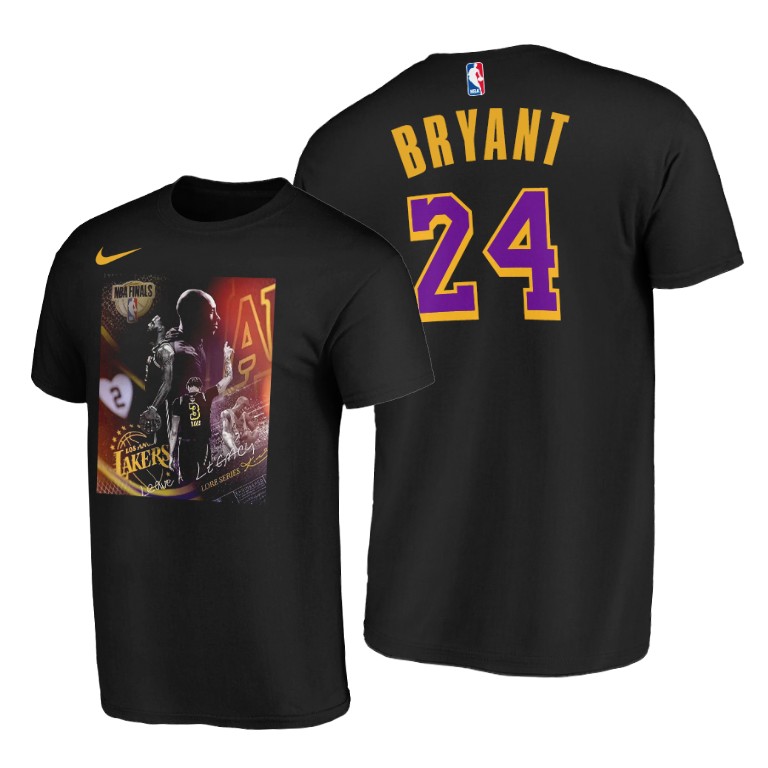 Men's Los Angeles Lakers Kobe Bryant #24 NBA Win For Mamba 2020 Finals Finals Champions Black Basketball T-Shirt BKG8683FX